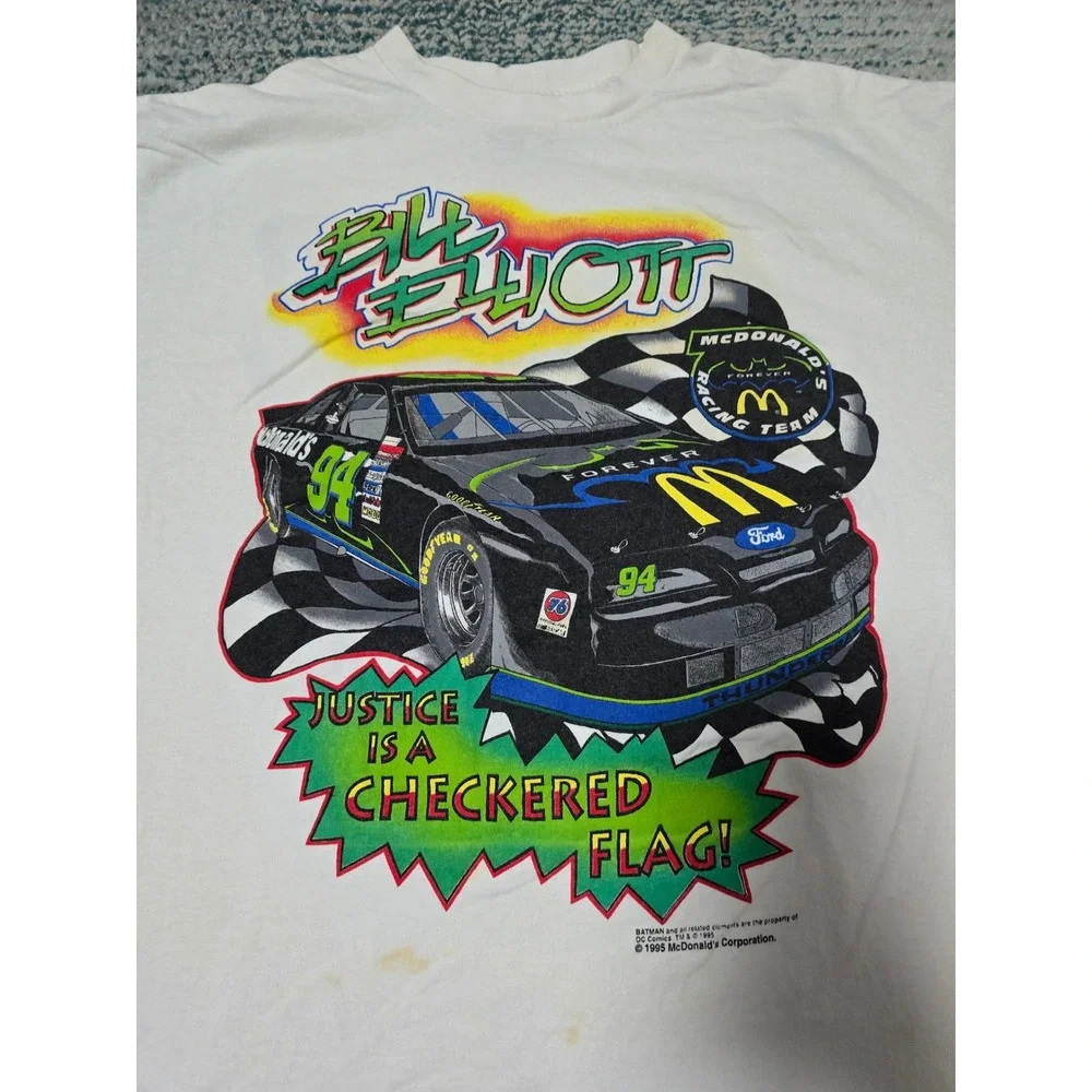 1995 Bill‎ Elliott McDonald's Racing Team 94 Nascar T-Shirt Batman Forever (F)